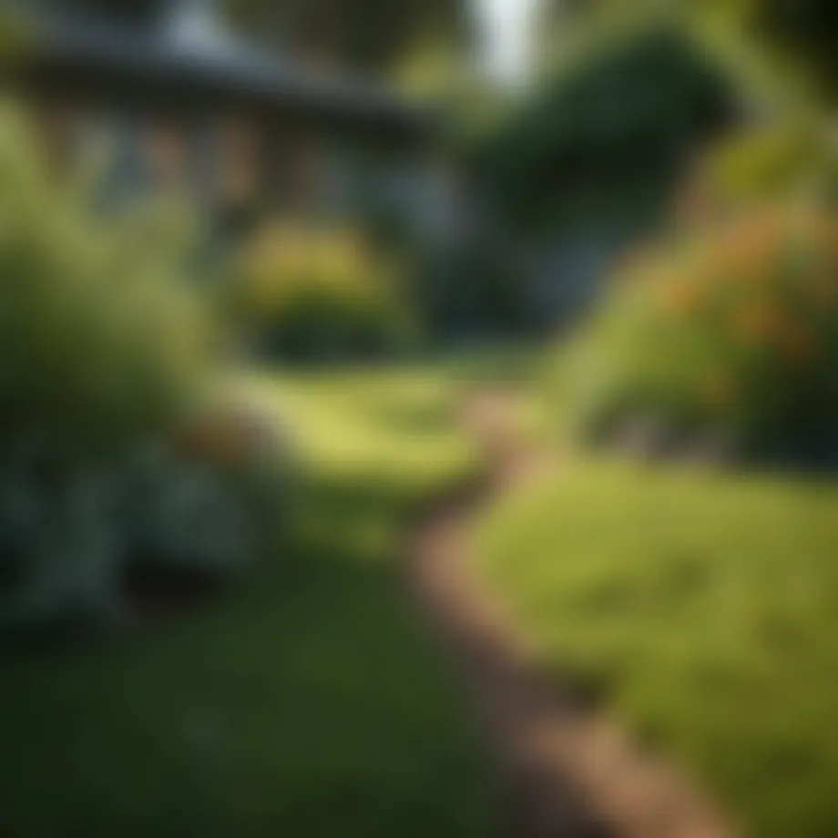 A lush yard with clearly visible low spots