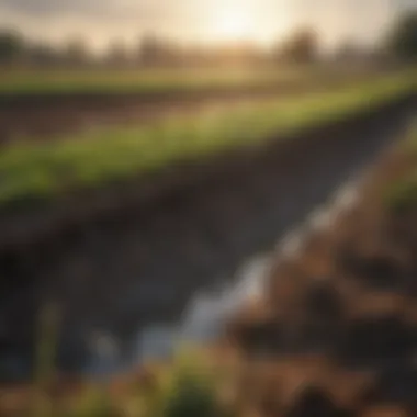 Surface Drainage Systems in Agriculture Illustration of surface drainage systems in agricultural fields