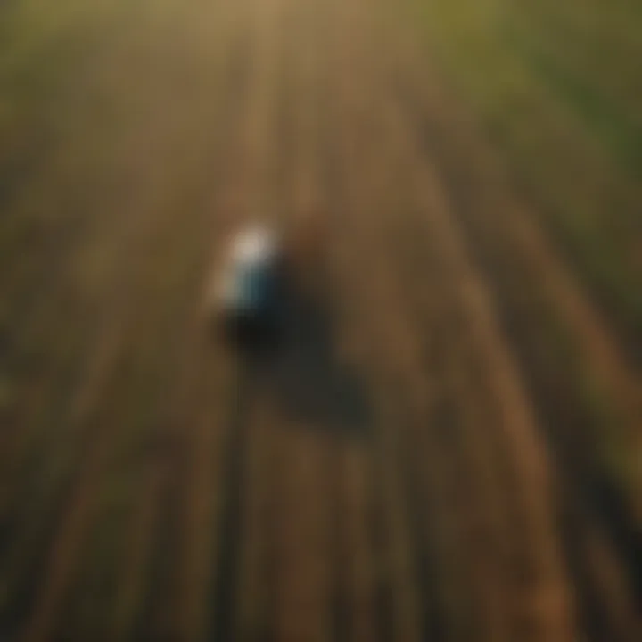 Aerial view of sustainable farming practices