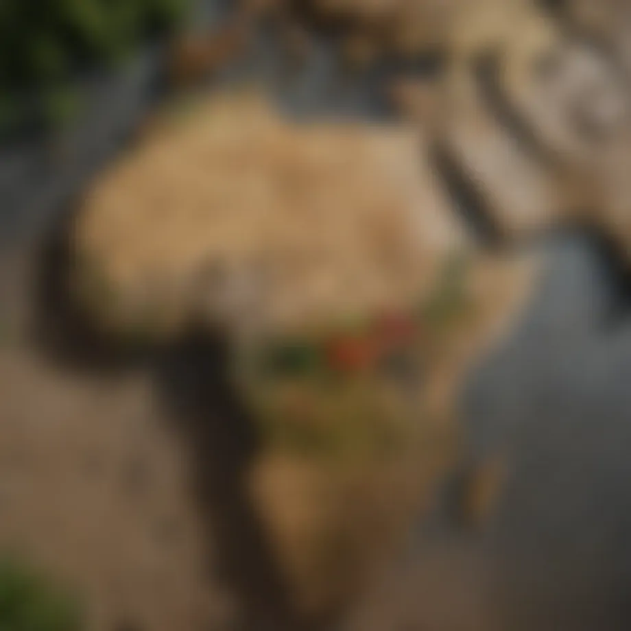 Map highlighting countries suffering from severe hunger