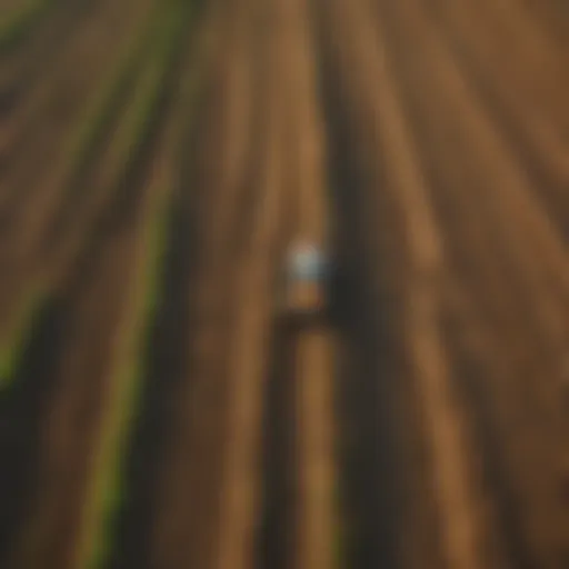 An aerial view of sustainable agricultural practices in harmony with nature