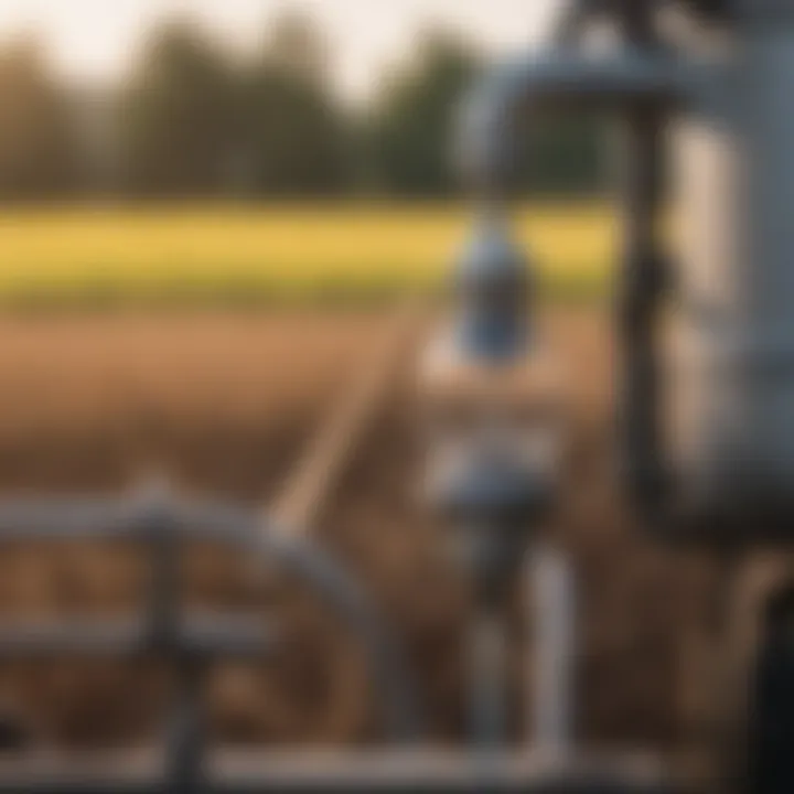 Close-up of anhydrous ammonia dispensing mechanism