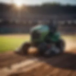 High-quality baseball infield grooming machine in action