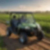 Battery powered UTV in a vibrant agricultural field