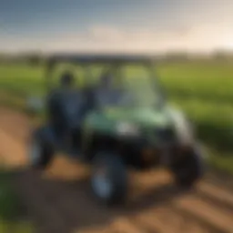 Battery powered UTV in a vibrant agricultural field