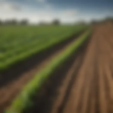 Before and after comparison of a field treated with steam weeding