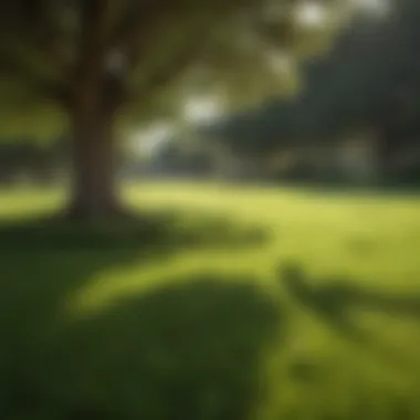 Lush lawn featuring shade tolerant Bermudagrass thriving under tree canopies.