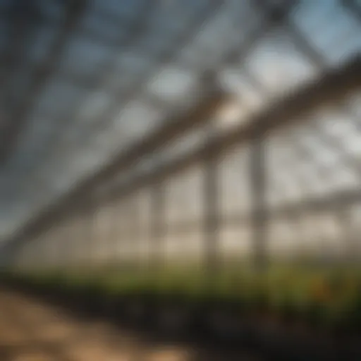 Translucent greenhouse covering material showcasing light diffusion