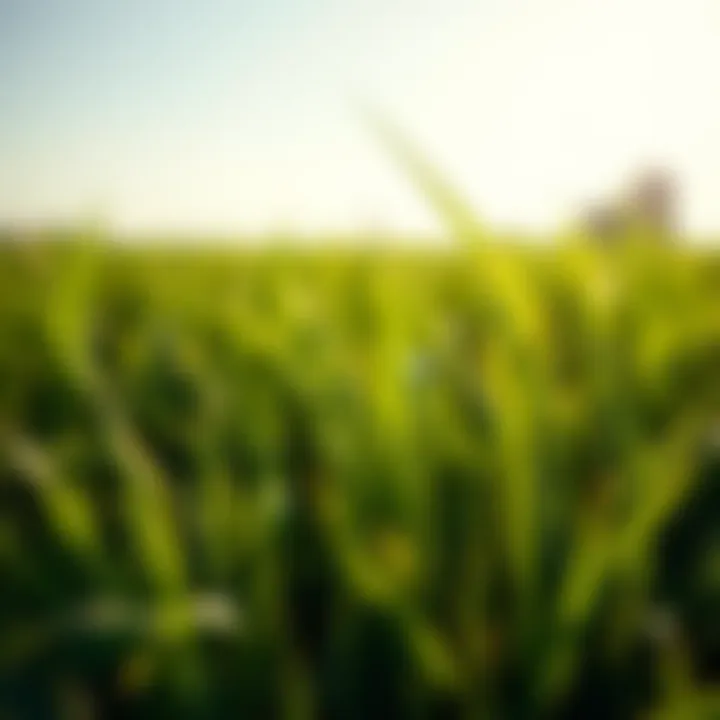 Lush Green Lawn Thriving in Heat Lush green lawn in hot climate