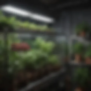 Showcasing Plant Setups in a Grow Cabinet An organized indoor grow cabinet showcasing various plant setups