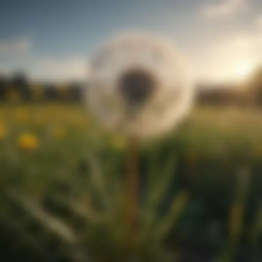 Vibrant dandelion flowers in a field