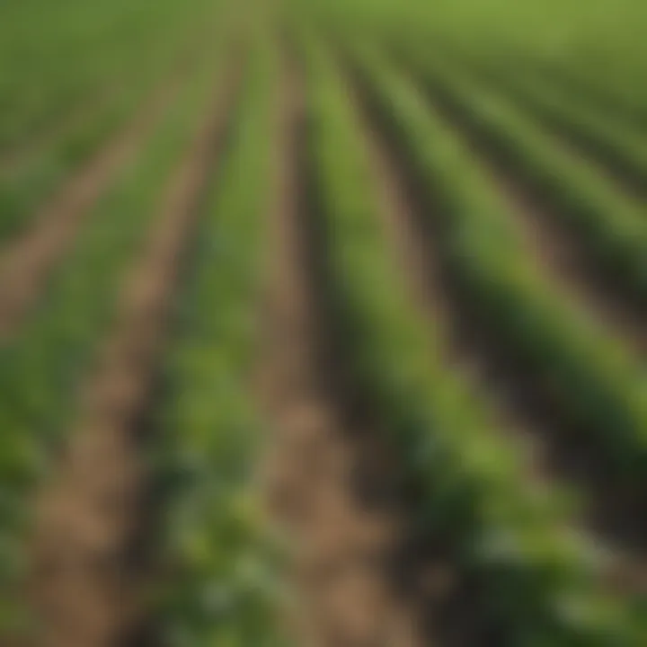 A vibrant field showing healthy crops with controlled weed growth