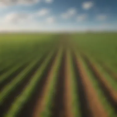 Soybean field under a clear sky