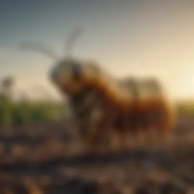Metamorphosis: A Symbol of Agricultural Growth Caterpillar metamorphosis symbolizing growth and transformation in agriculture.