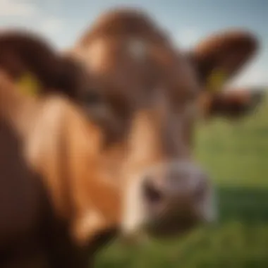 Cattle Utilizing Ear Tag Identification Cattle in a pasture with visible ear tags for identification