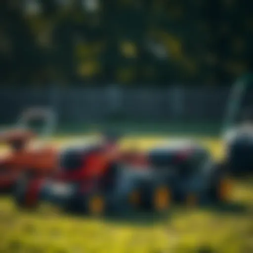 A variety of lawn mowers showcasing different designs and technologies.