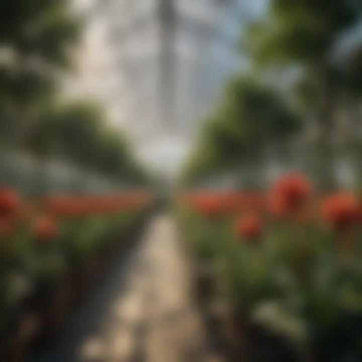 A greenhouse showcasing a variety of cloned plants thriving