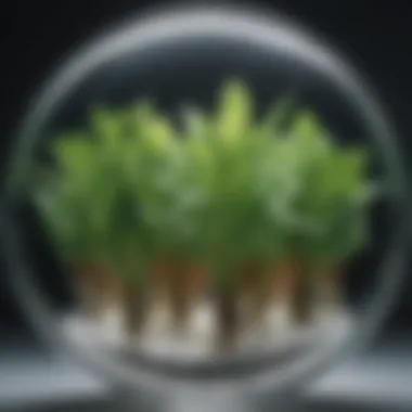 A close-up of plant tissue culture in a petri dish