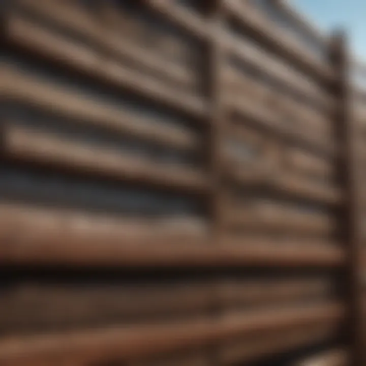 Close-up of materials used in cattle gate panels