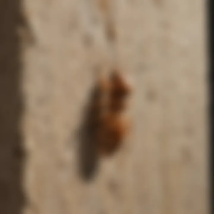 Close-up view of termite activity in concrete structures