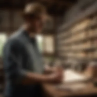 A farmer analyzing livestock health records with Previcox prominently displayed