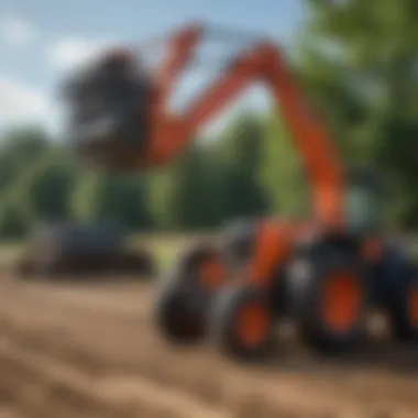 Artillian Modular Grapple System in action on a compact tractor