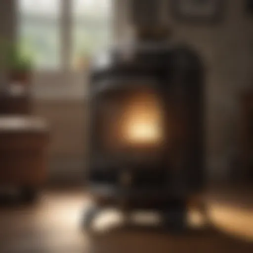 Kerosene heater in a cozy living space