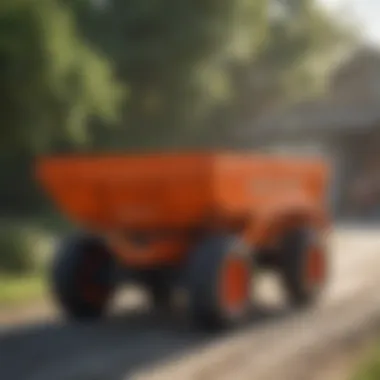 Maintenance of a Kubota dump cart in progress