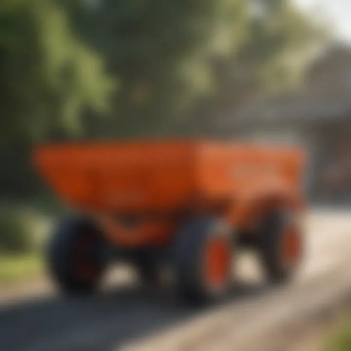 Maintenance of a Kubota dump cart in progress