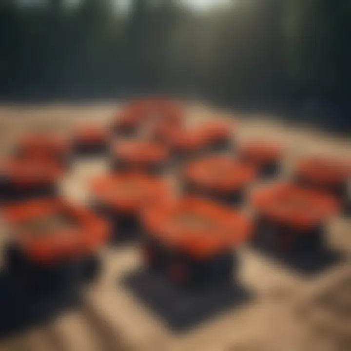 Different models of Kubota dump carts lined up