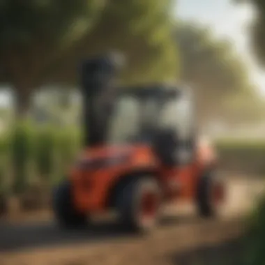 Illustration of Toyota forklifts in an agricultural setting