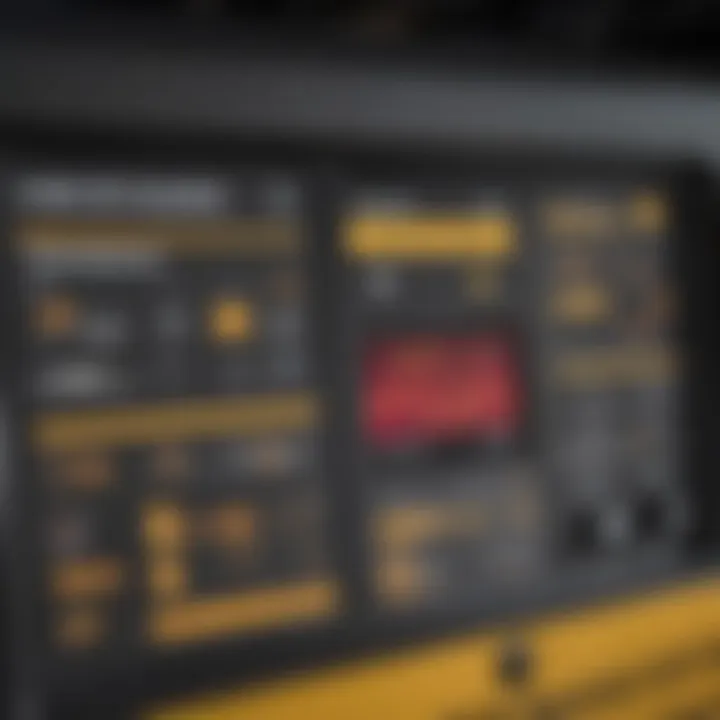 Close-up of the performance metrics displayed on a baler control panel