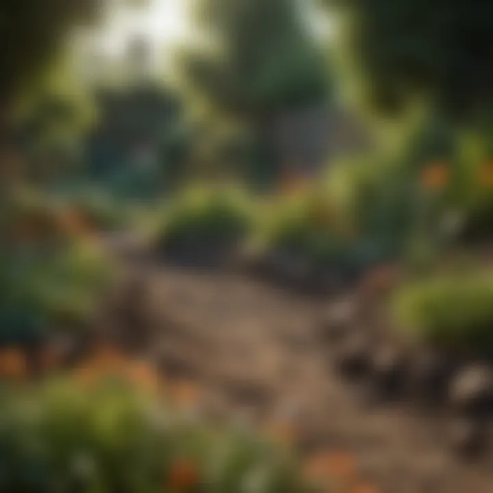 A vibrant garden flourishing due to effective composting practices, illustrating ecological benefits.