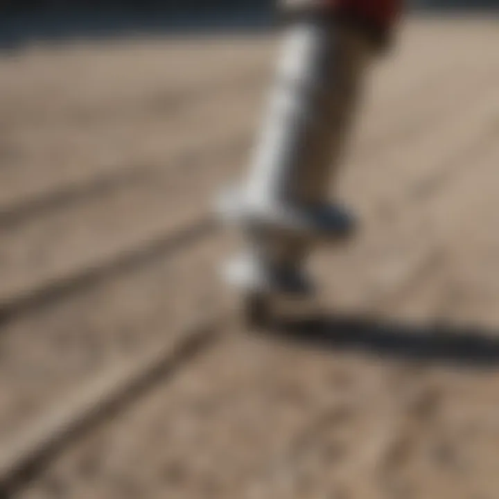 Close-up of concrete screw installation technique