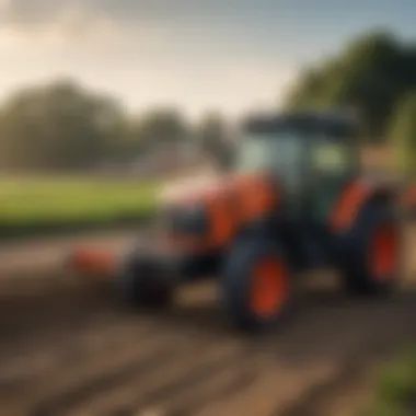 A range of Kubota tractors in action on a farm