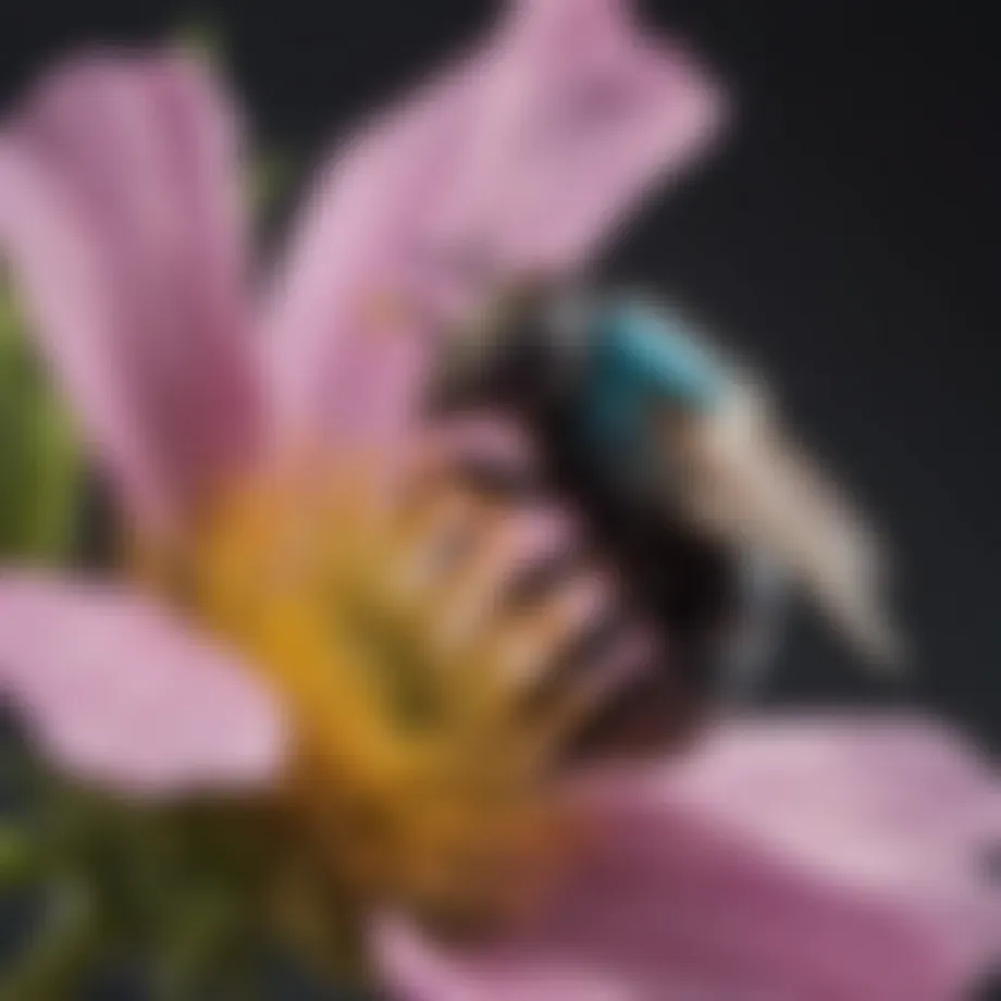Crown mason bee on a flower