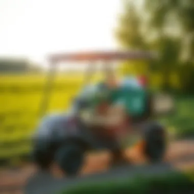 Cushman utility cart loaded with agricultural supplies