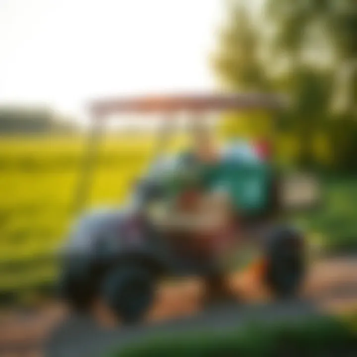 Cushman utility cart loaded with agricultural supplies