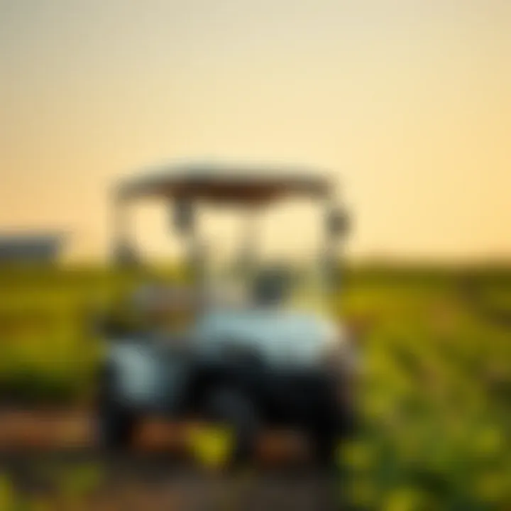 Cushman electric utility cart on an eco-friendly farm