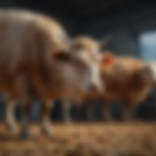 Dectomax veterinary product displayed alongside livestock