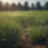 Lush detacher grass thriving in a field