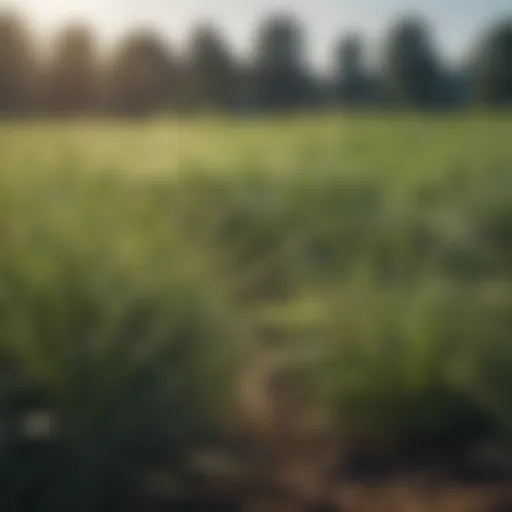 Lush detacher grass thriving in a field