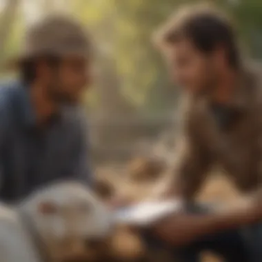 Strategizing Marketing Plans for Goat Farming A farmer strategizing marketing plans with charts and graphs.