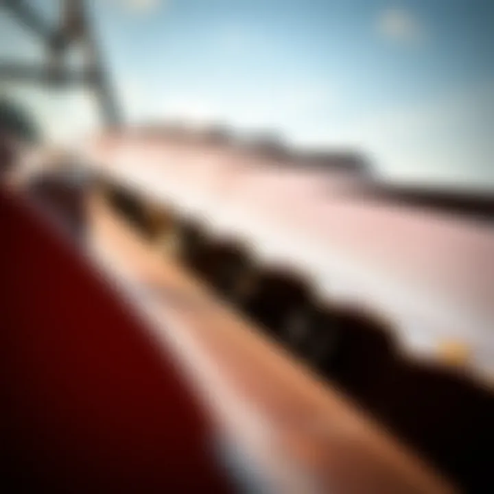 Close-up view of flail mower blades