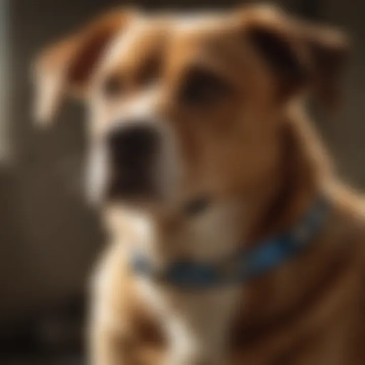 Collar treatment for flea and tick prevention on a dog