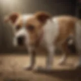 A dog receiving topical flea treatment