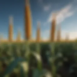 Vast fields of corn in Ukraine under a clear blue sky