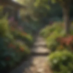 A lush garden after lawn removal showing diverse plant life