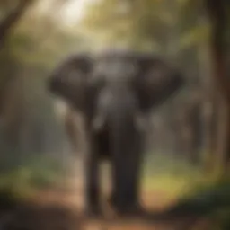 Majestic elephant roaming freely in a natural habitat