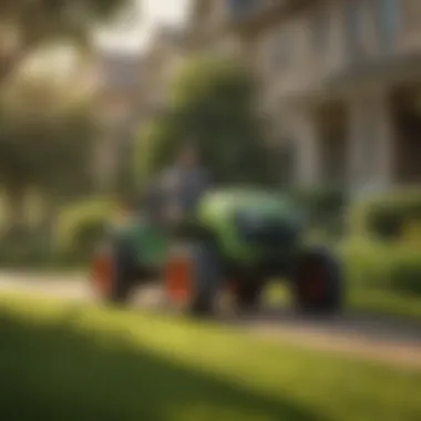 Eco-Friendly Practices in Lawn Maintenance A sustainable lawn care technique in action with eco-friendly practices.